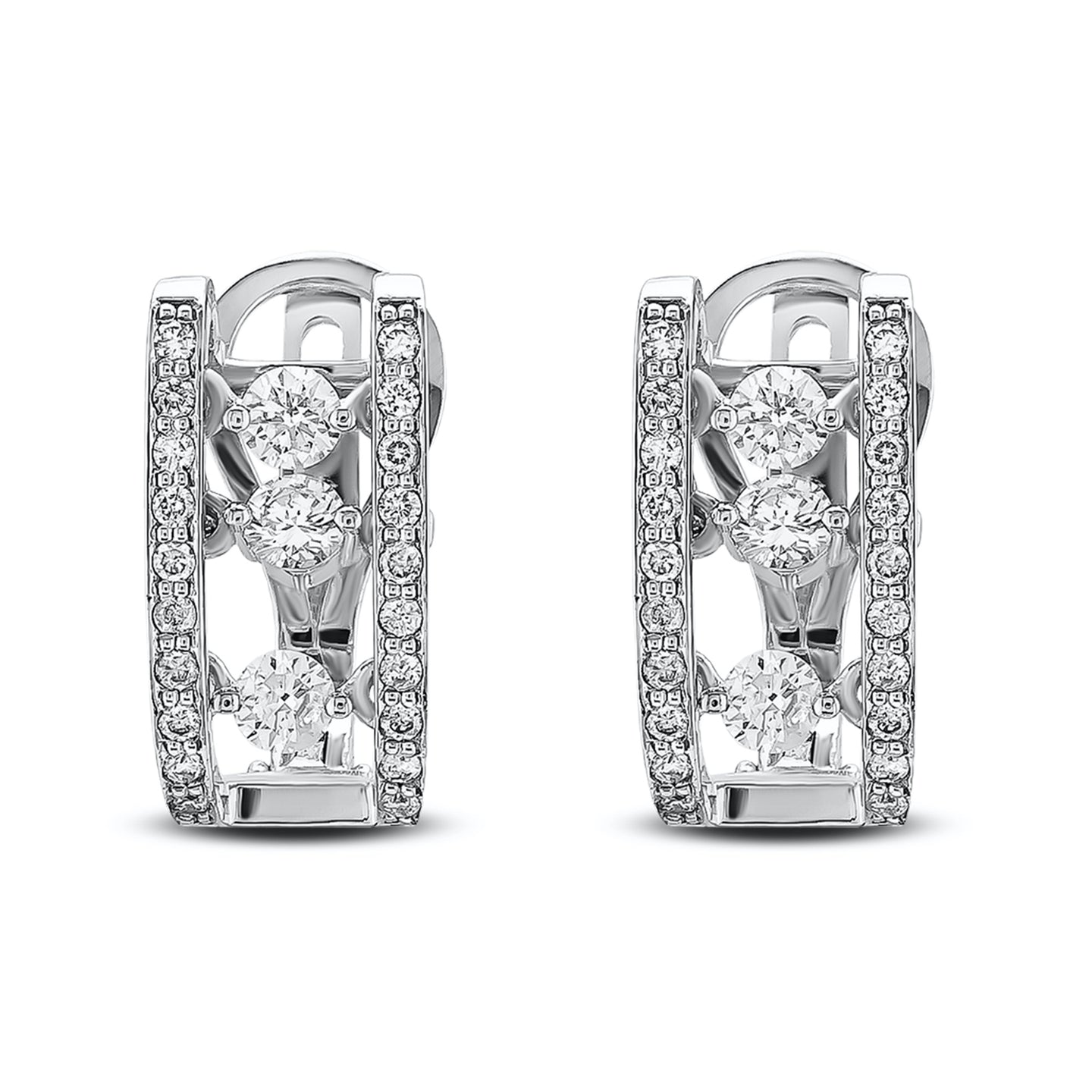 18K White Gold and Diamonds Salsa Earrings