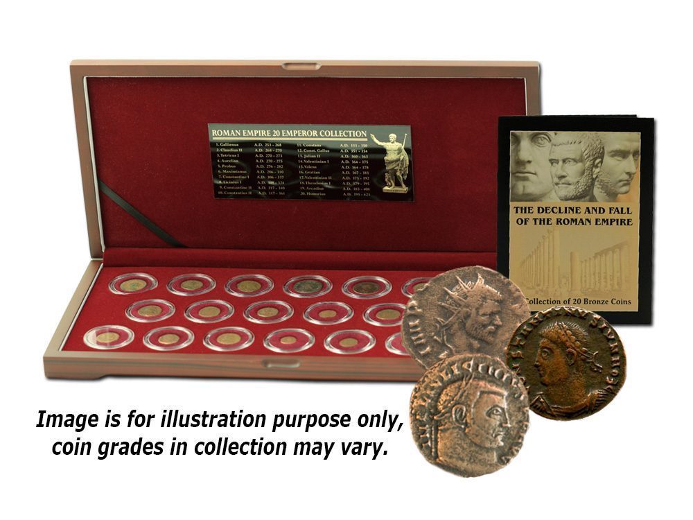 The Decline and Fall of the Roman Empire: Box of 20 Bronze Coins of Ancient Rome (Twenty-Coin Boxed Set)