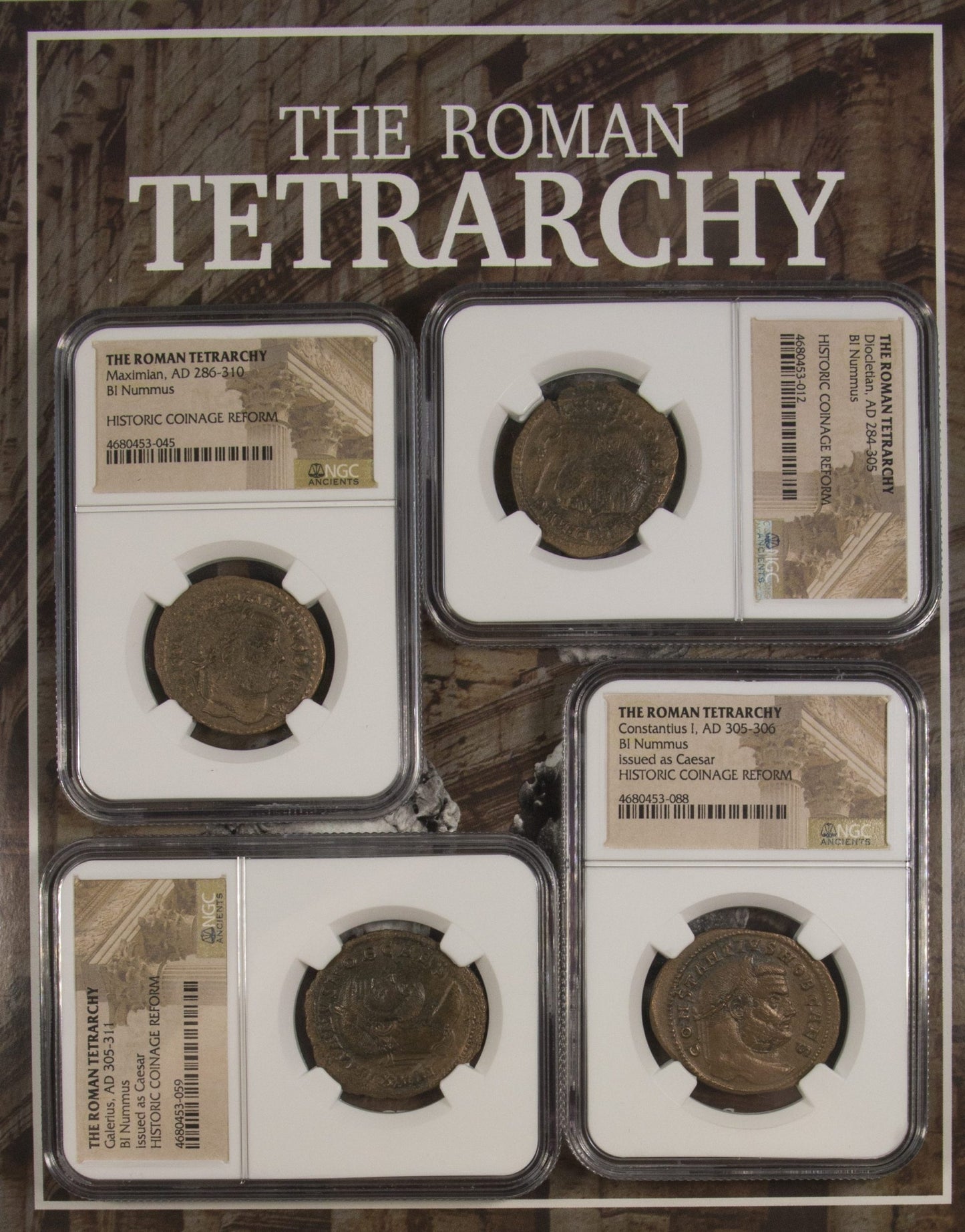 The Roman Tetrarchy: A Collection of Four NGC-Slabbed Coins (Four-Coin Box)