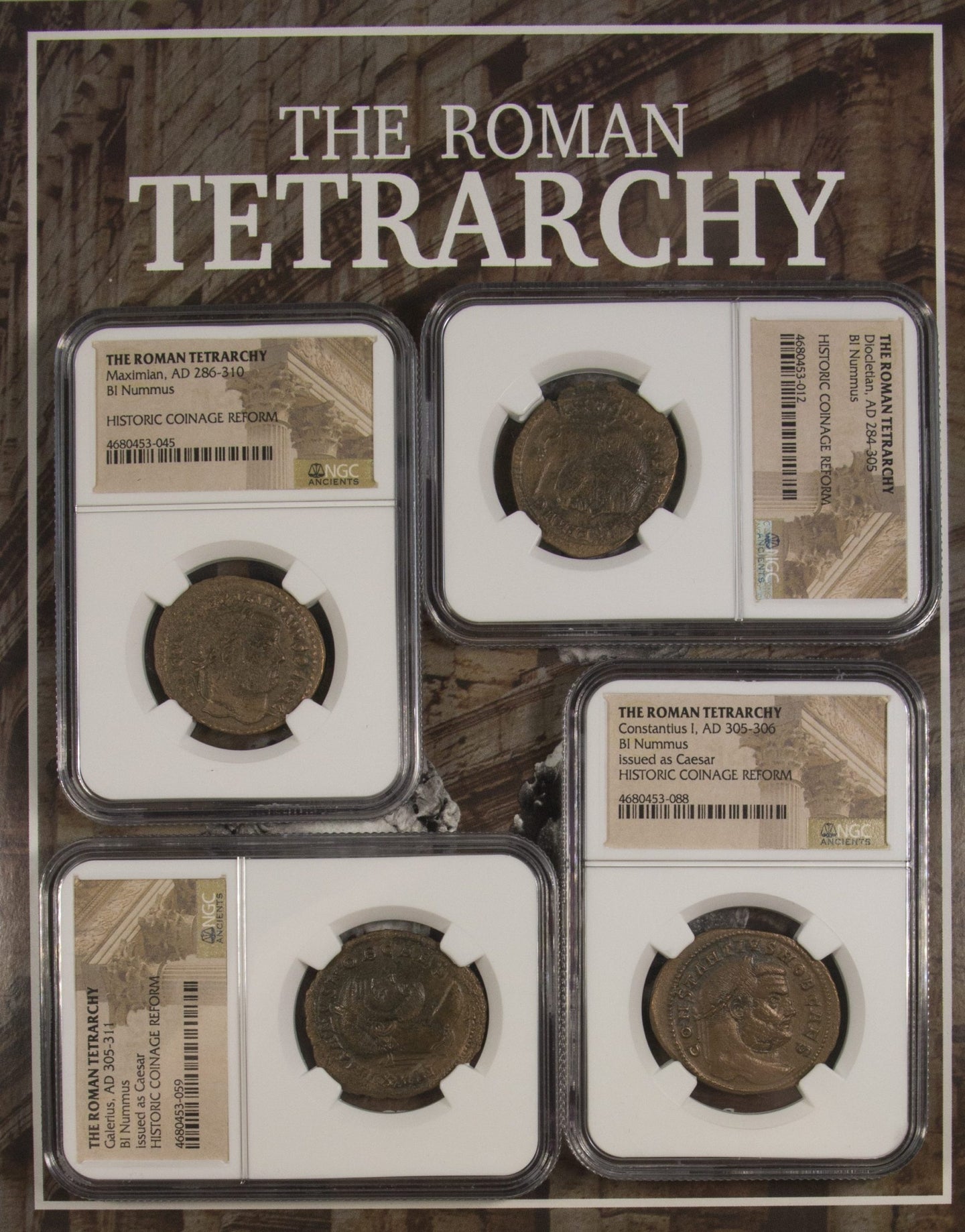 The Roman Tetrarchy: A Collection of Four NGC-Slabbed Coins (Four-Coin Box)