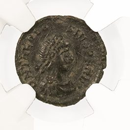 Roman AE of Theodosius I (AD379-395) NGC(XF)