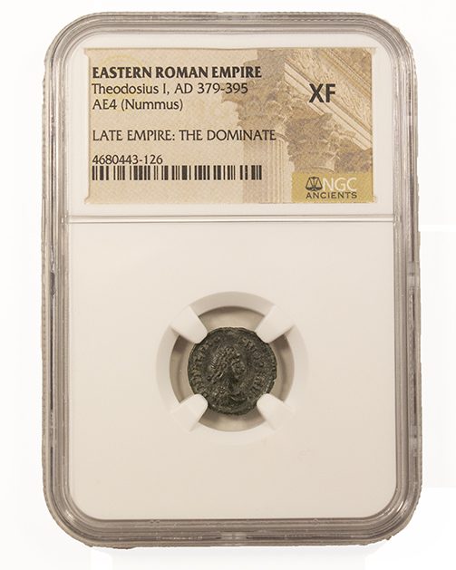 Roman AE of Theodosius I (AD379-395) NGC(XF)