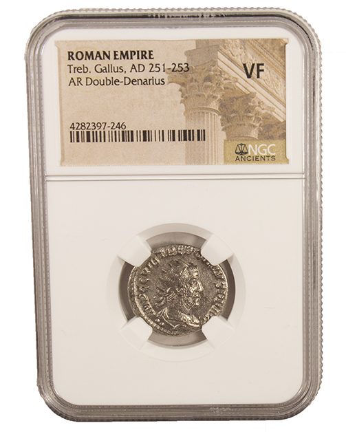 Roman AE Antoninianus of Trebonianus Gallus (AD 251-253) NGC(VF)