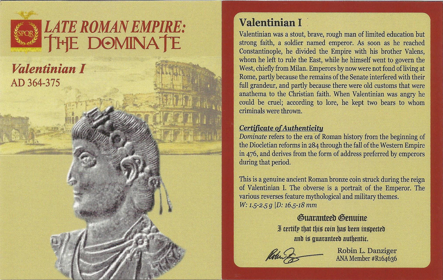 Roman AE of Valentinian I (AD364-375)NGC(F)