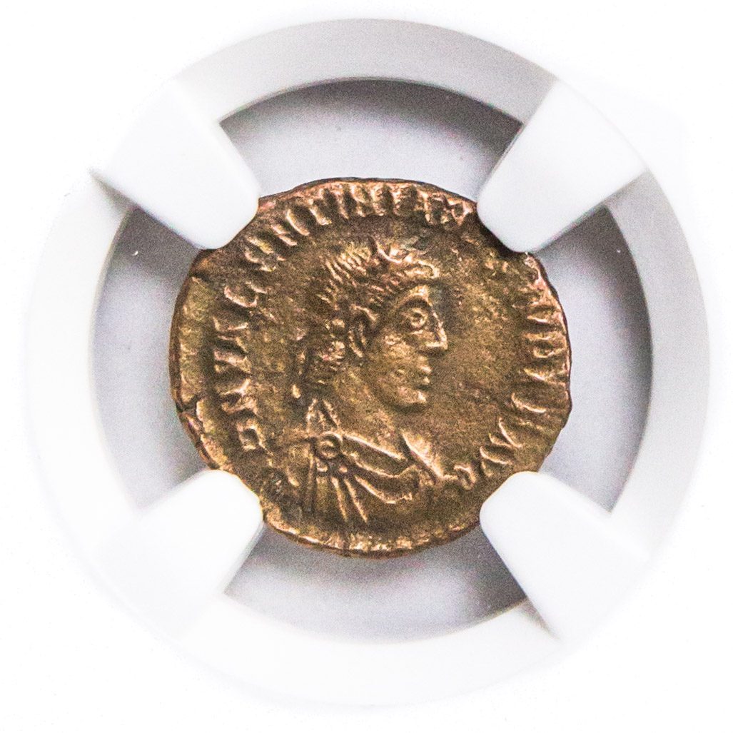 Roman AE3 of Valentinian II (AD375-392)NGC(XF)