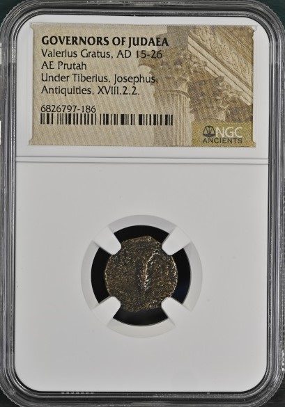 Valerius Gratus Roman Prefect of Judaea Under Tiberius, 15-26 CE (NGC slab)(MG)